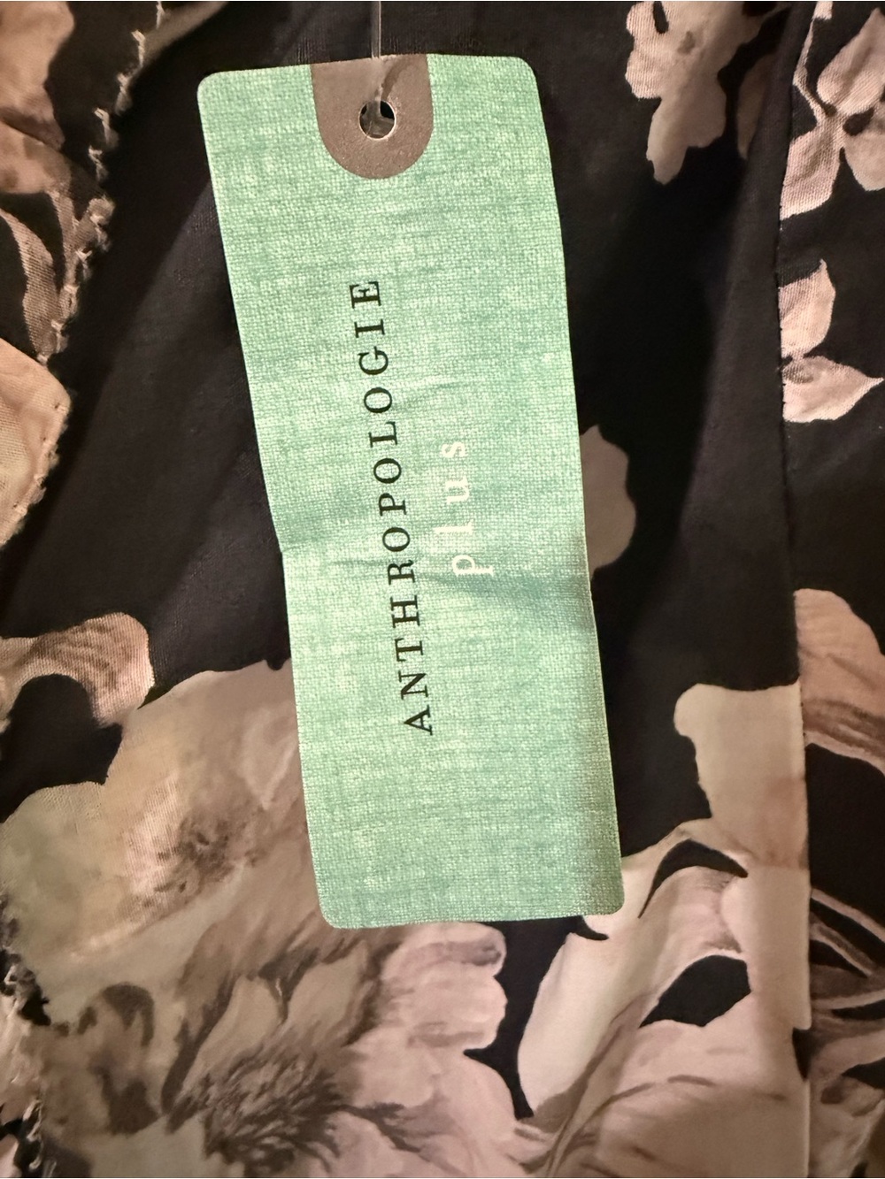 Anthropologie Black and Cream Floral Midi Dress - Picture 11 of 16